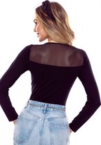 Eldar Heidi- katoen blouse met lange mouwen-zwart S