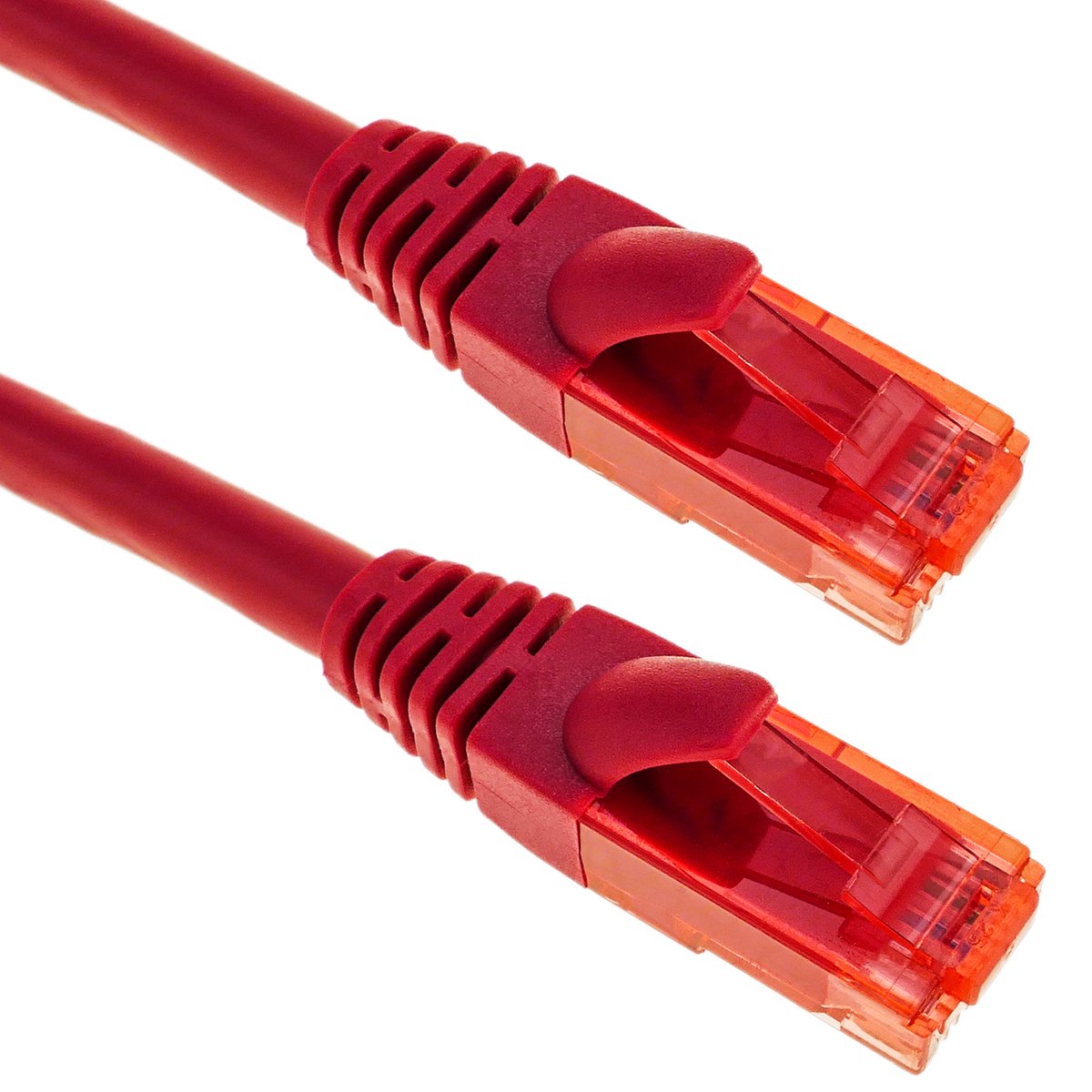 BeMatik - 0,5 m ultraflexibele rode Cat.6a UTP Ethernet-netwerkkabel