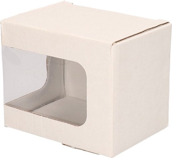 10x Mok opbergen doosje met venster - mokkendoosjes / mokken verpakkingen