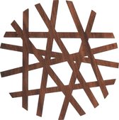 Krumble Coaster - Rond - Bois - Marron - Pan Coaster - Accessoires pour Pan - Résistant à la chaleur - 15 x 15 x 1 cm