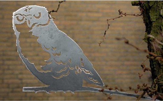 Art Bizniz décoration de jardin Lucky Bird Owl métal rouille - 300mm de  large - 2mm