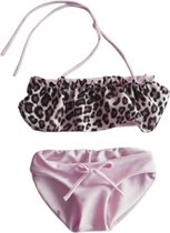 Maat 128 Bikini roze met tijgerprint Baby en kind zwemkleding roze