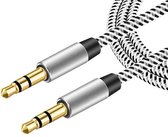 NÖRDIC AD-116 3.5mm Audio Kabel - 3-polig - AUX - 1m - Zilver/Zwart
