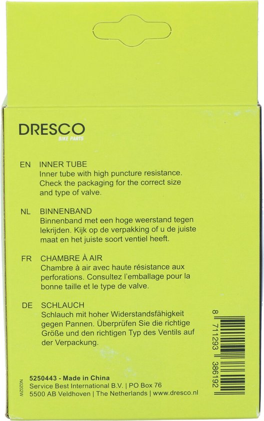 Dresco Binnenband - Voor 27.5/28 & 29 inch - ETRTO maat 40/62-584/635 - Dunlop (Hollands) ventiel - Ventielhoogte 40mm - Geschikt voor meerdere bandenmaten van Dresco — afbeelding 3