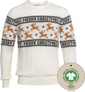 Ugly Christmas Sweater Women & Men - Pull de Noël " Wit Traditionnel & Élégant" - 100% Katoen Biologique - Pull de Noël Homme & Femme Taille L