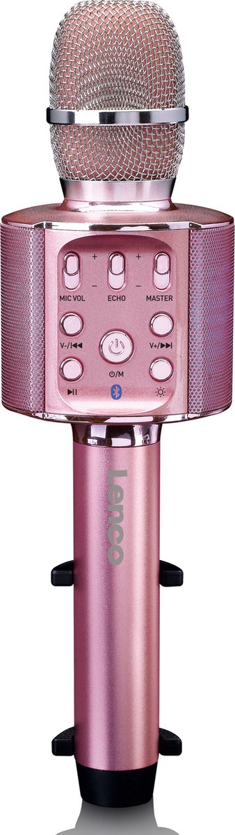 spiraal In tegenspraak postkantoor Lenco BMC-090PK - Bluetooth Karaoke Microfoon - Met Speaker en Verlichting  - Roze | bol.com