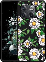OnePlus 10T Hoesje Zwart Madeliefjes - Designed by Cazy