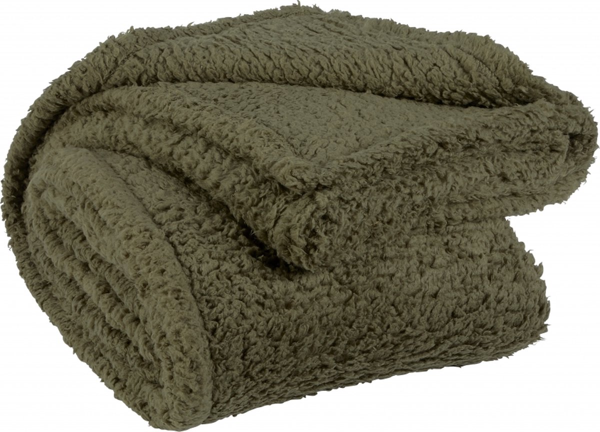 Unique Living Plaid Teddy - Polyester- 150 x 200 x 0 cm (BxHxD) Deep Green
