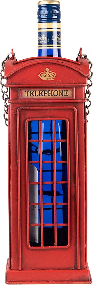 Clayre & Eef Flessenhouder 11x11x29 cm Rood IJzer