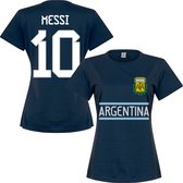 Argentinië Messi 10 Dames Team T-Shirt - Navy - M - 10