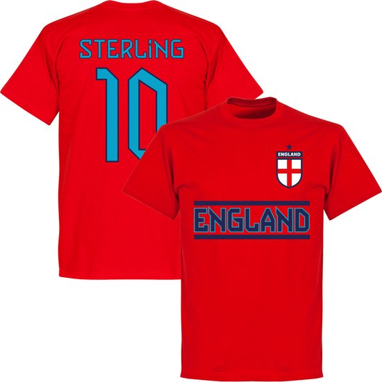 Engeland Sterling 10 Team T-Shirt - Rood