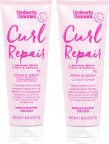 Umberto Giannini Curl Repair Haarverzorging Geschenkset - Voor Krullend/Beschadigd Haar - Shampoo & Conditioner - Vegan & Dierproefvrij - Cadeau Vrouw