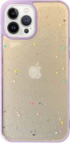 Smartphonica iPhone 13 Pro TPU hoesje doorzichtig met glitters - Paars / Back Cover geschikt voor Apple iPhone 13 Pro