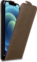 Cadorabo Hoesje geschikt voor Apple iPhone 12||Apple iPhone 12 Pro in KOFFIE BRUIN - Beschermhoes in flip design Case Cover met magnetische sluiting