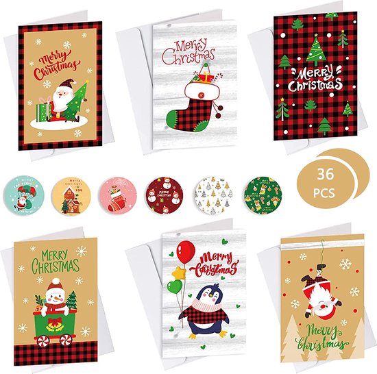 Kerstkaarten Met Enveloppen – Set Van 12 Feestelijke Kaarten – Perfect Voor Kerstgroeten En Wenskaarten 4 miniatura