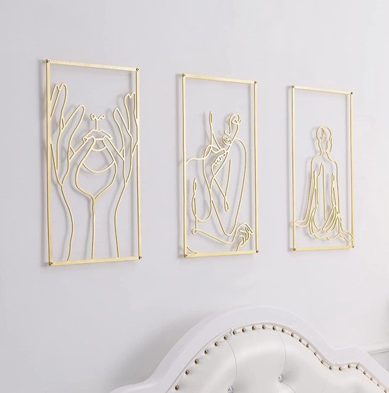 Kos Design - Décoration murale - Set de 3 pièces - Acier - Panneaux muraux