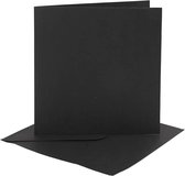 CC Kaarten & Enveloppen Zwart 15x15 cm 50 sets