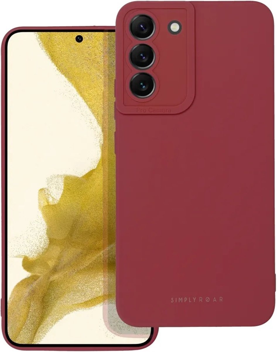 Roar Luna Camera Pro Siliconen Back Cover hoesje Samsung Galaxy S22 Plus - Bordeauxrood