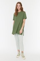 Trendyol TCTSS21TN0056 Volwassenen Vrouwen T-shirt Single - Khaki - 2XL