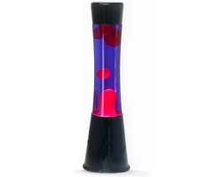 i-Total Lavalamp - Lava Lamp - Sfeerlamp - 40x11 cm - Glas/Aluminium - 30W - Paars met roze Lava - Zwart - XL2347