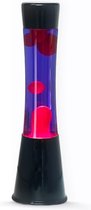 i-Total Lavalamp - Lava Lamp - Sfeerlamp - 40x11 cm - Glas/Aluminium - 30W - Paars met roze Lava - Zwart - XL2347