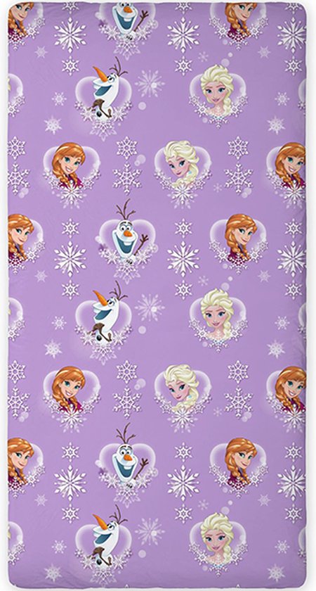Hoeslaken La Reine des Disney Frozen Elsa Anna Olaf - Simple - 90 x 200 cm - Katoen