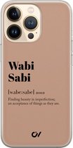 iPhone 13 Pro hoesje siliconen - Wabi Sabi - Tekst - Bruin - Apple Soft Case Telefoonhoesje - TPU Back Cover - Casevibes