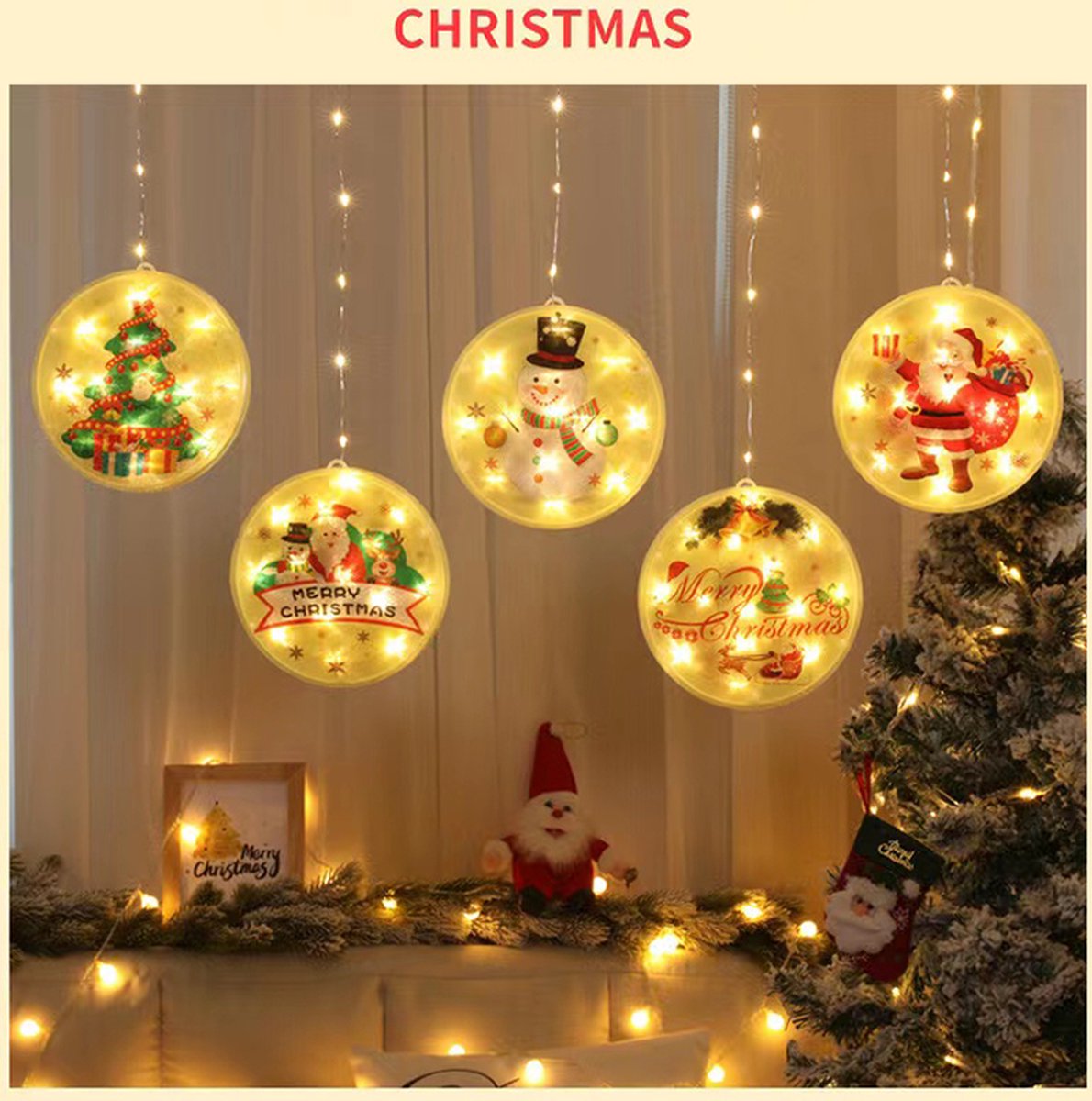 Somstyle Kerstboom LED verlichting 3D Decoratie Kerstmis Warm Wit