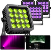 Projecteur RGB - BeamZ StarColor128 - 4 pièces Uplighter avec 16 LED RGBW par lampe - IP65