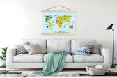 MuchoWow Schilderij Wereldkaart - Textiel - Multicolor - 150x100cm