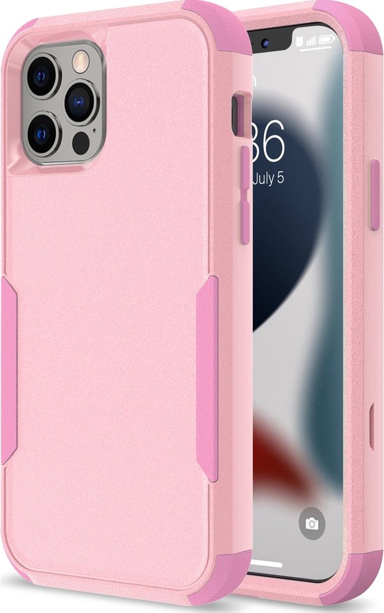 Mobigear Hoesje geschikt voor Apple iPhone 14 Pro Max Telefoonhoesje Hardcase | Mobigear Ultra Tough Backcover Shockproof | Schokbestendig iPhone 14 Pro Max Telefoonhoesje | Anti Shock Proof - Roze