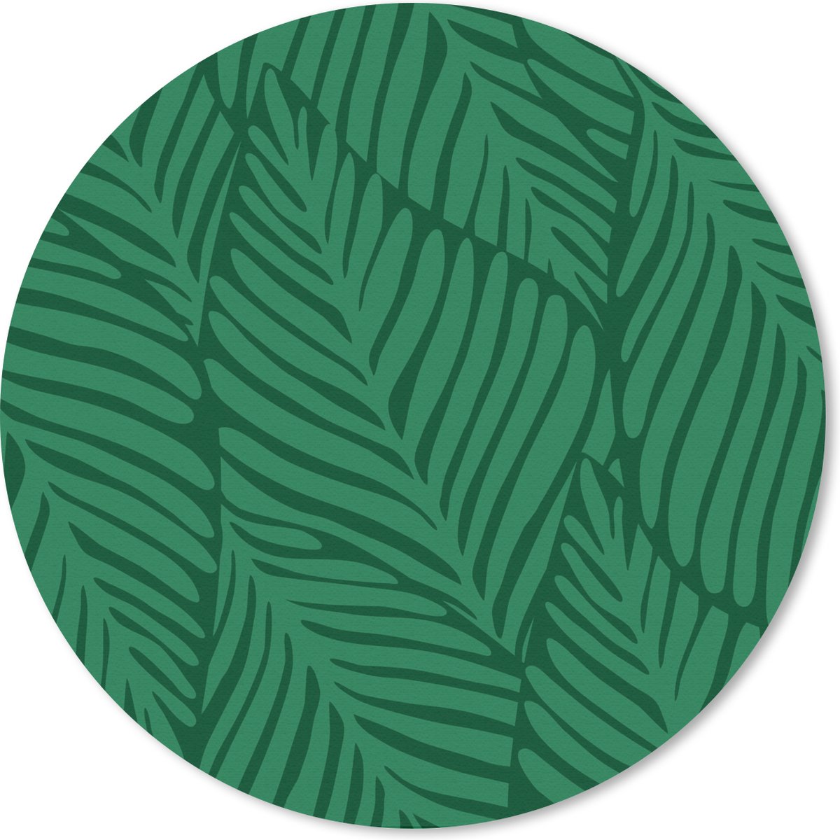 Muismat rond 20x20 cm - Mousepad Bladeren - Patroon - Jungle - Jongens - Meisjes - Kinderen - Kids - Ronde muismatten