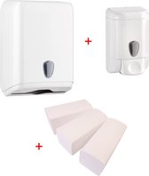WillieJan handen wassen bundel – Zeepdispenser – Handdoekjes dispenser + 3 bundels handdoekjes