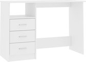 vidaXL Bureau met lades 110x50x76 cm spaanplaat wit vidaXL Bureau met lades 110x50x76 cm spaanplaat wit
