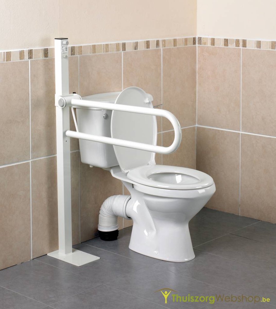 Opklapbare toiletbeugel met vloerbevestiging- greep 3,2 cm, kort - 55 cm