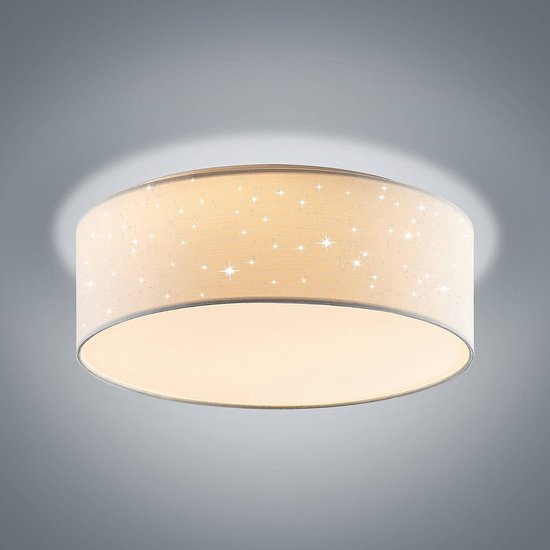 Lindby - LED plafondlamp - CCT - 1licht - metaal, kunststof, textiel - H: 14 cm - wit - Inclusief lichtbron