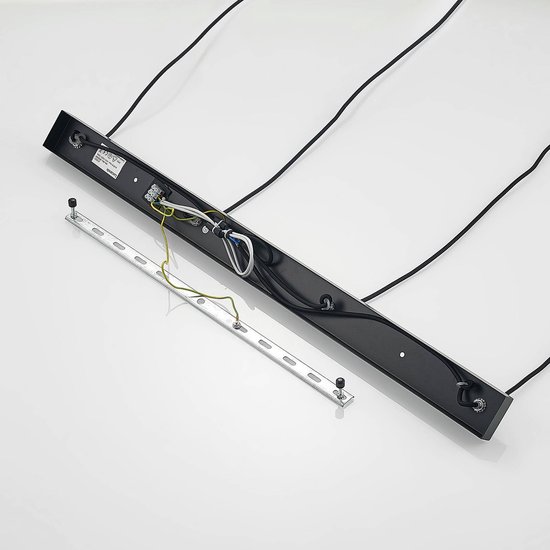 Lucande - hanglamp - 4 lichts - ijzer, glas, aluminium - E14 - zwart, wit
