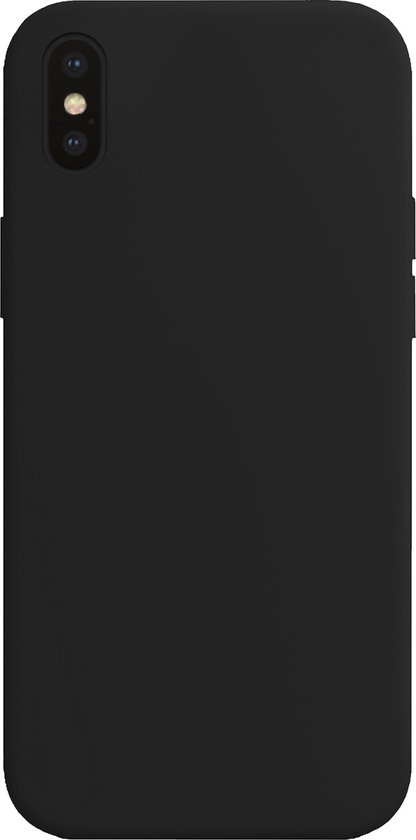 Coque arrière noire en silicone pour iPhone XS.