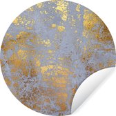 Papier Peint Cercle - Marbre - Blauw - Or - Luxe - ⌀ 120 cm XXL
