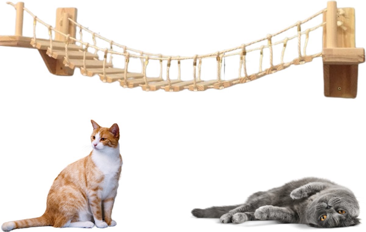 RHRQuality Klimzak voor katten, wandmeubel, klimwand (tot 20 kg), 175 x 30 cm, voor alle katten