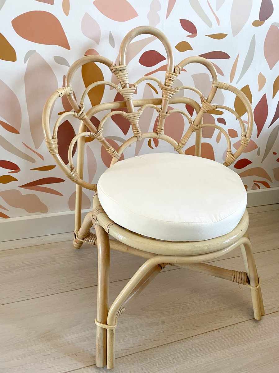 Doodt kast plastic Casa Krullenbol - rotan stoel lotus inclusief zitkussen - kinderstoel -  kinderzetel -... | bol.com