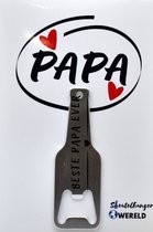 beste papa ever flesopener sleutelhanger - papa - father - leuk cadeau voor papa - 6 x 9 CM