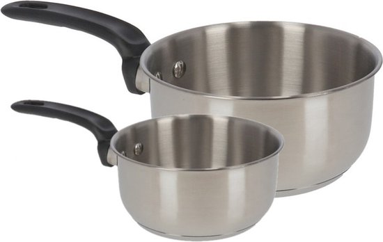 Kamberg Set Met 3 Pannen Van Roestvrij Staal 16/18/20 Cm Coating Steen Afneembare Handgreep Voor Alle Warmtebronnen Inclusief Inductie Zonder Pfoa Zwart 753415438
