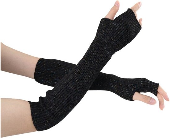 Foto: Wisegoods luxe sleeves gothic design armwarmers polswarmers kleding dames winter sport sporten outdoor zwart