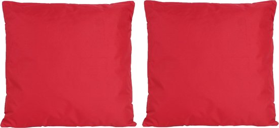 6x Bank/sier kussens voor binnen en buiten in de kleur rood 45 x 45 cm - Tuin/huis kussens
