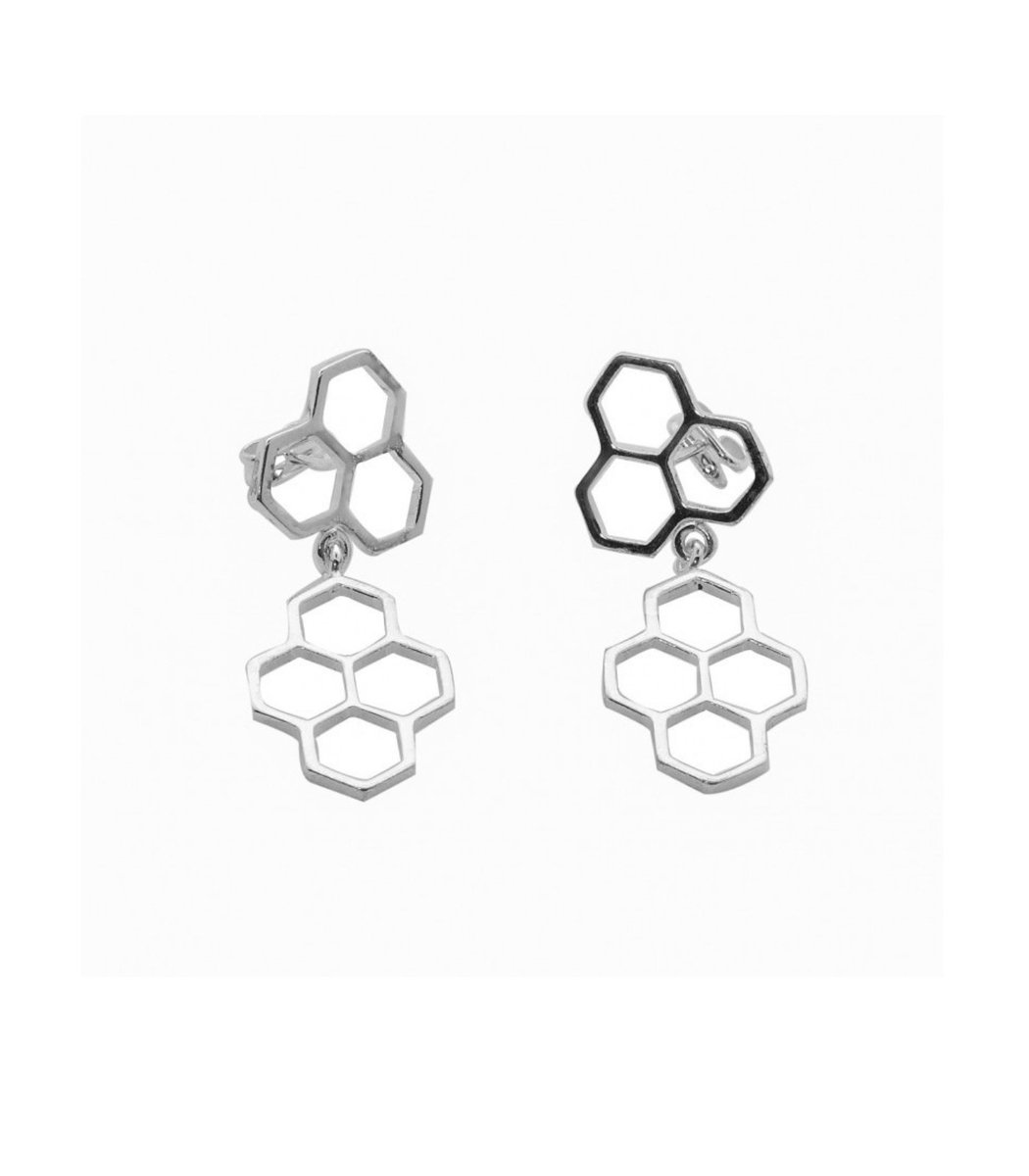 Hôbe - Honey Oorbellen - 925 Sterling Silver - Gerecycled Zilver– Oorbellen – Handgemaakte Sieraad – Accessories – Dames Oorbellen