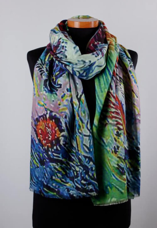 Cashmere sjaal Koraalrif - Luxe sjaal - 75 x 200 cm