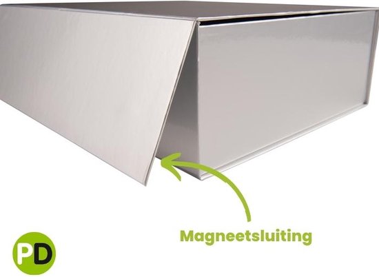 Confetti kraft magneetdoos Wit - 35x25x10cm - 25 stuks
