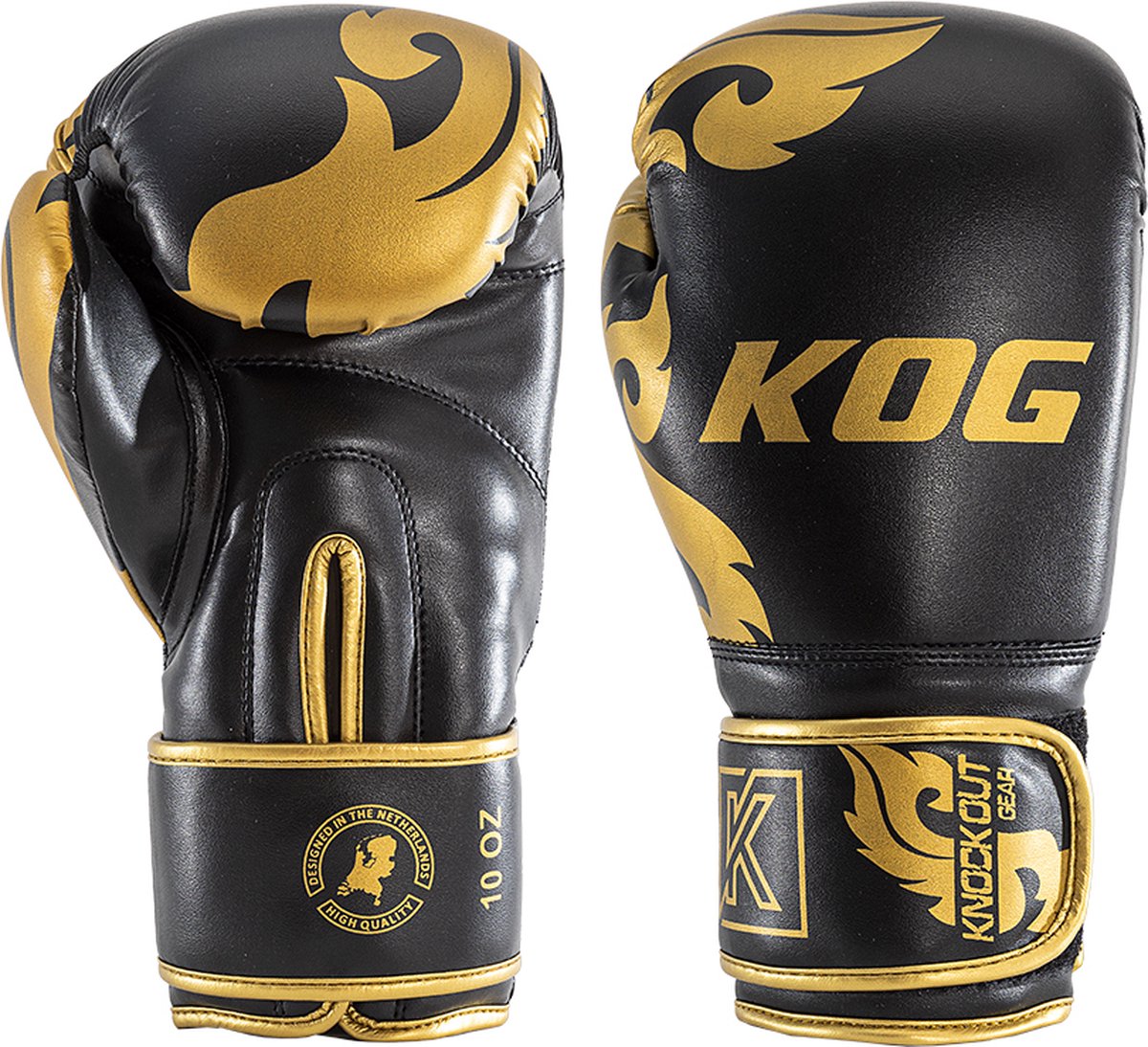 Knockout Gear Bokshandschoenen - Zwart/Goud - 10 oz