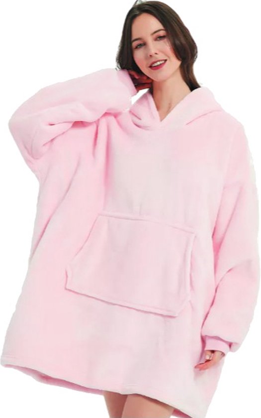 Deken hoodie roze - deken met mouwen – blanket hoodie – deken trui – deken hoodie dames – hoodie deken – hoodie blanket – deken met mouwen voor volwassen – hoodie deken met mouwen - hoodie blanket oversized - hoodie zwart